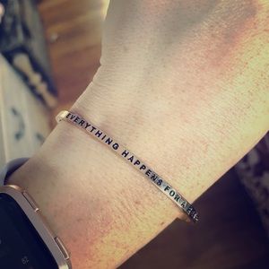 Rose gold Mantraband “everything happens...”